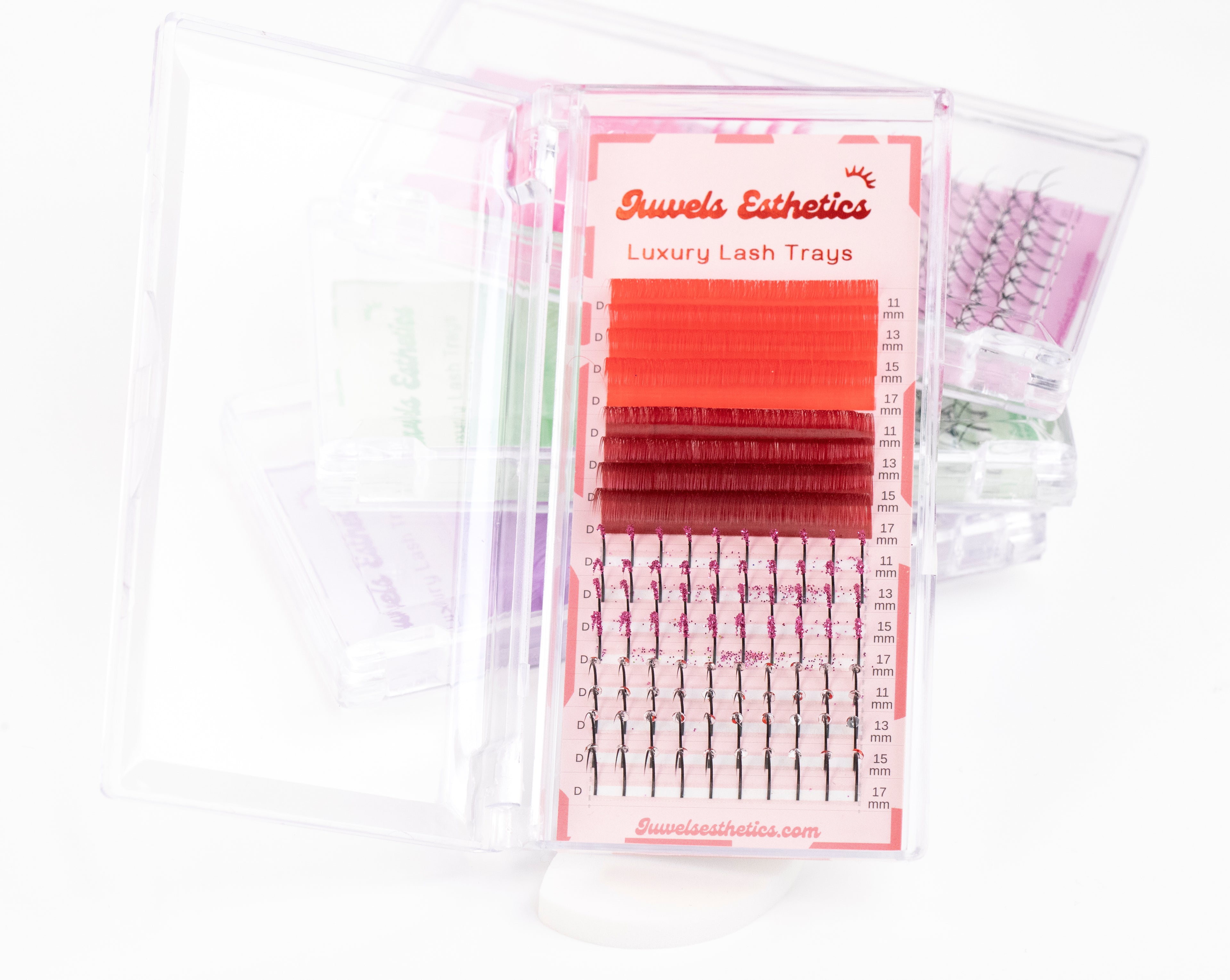 Colored lash trays