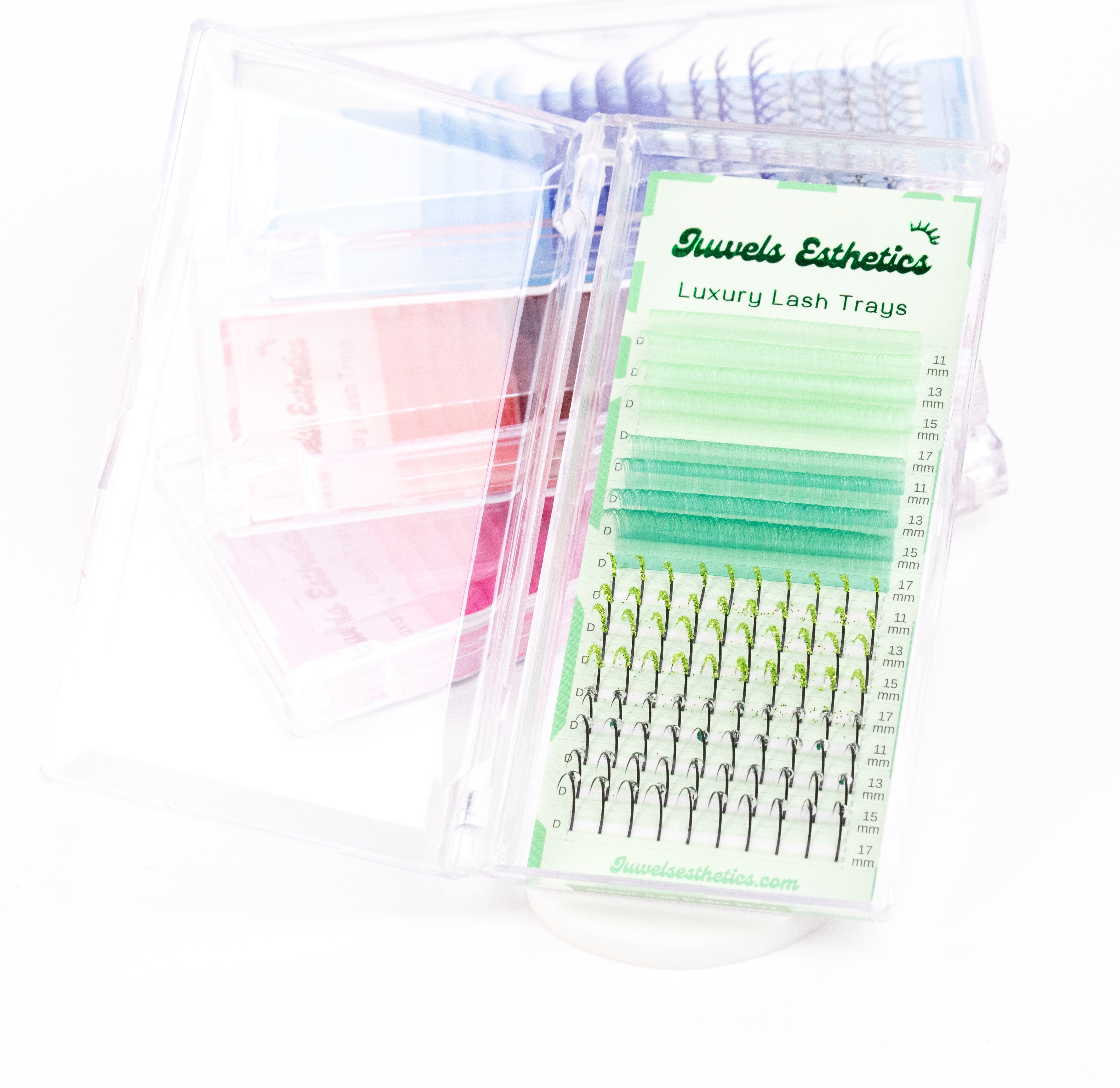Colored lash trays