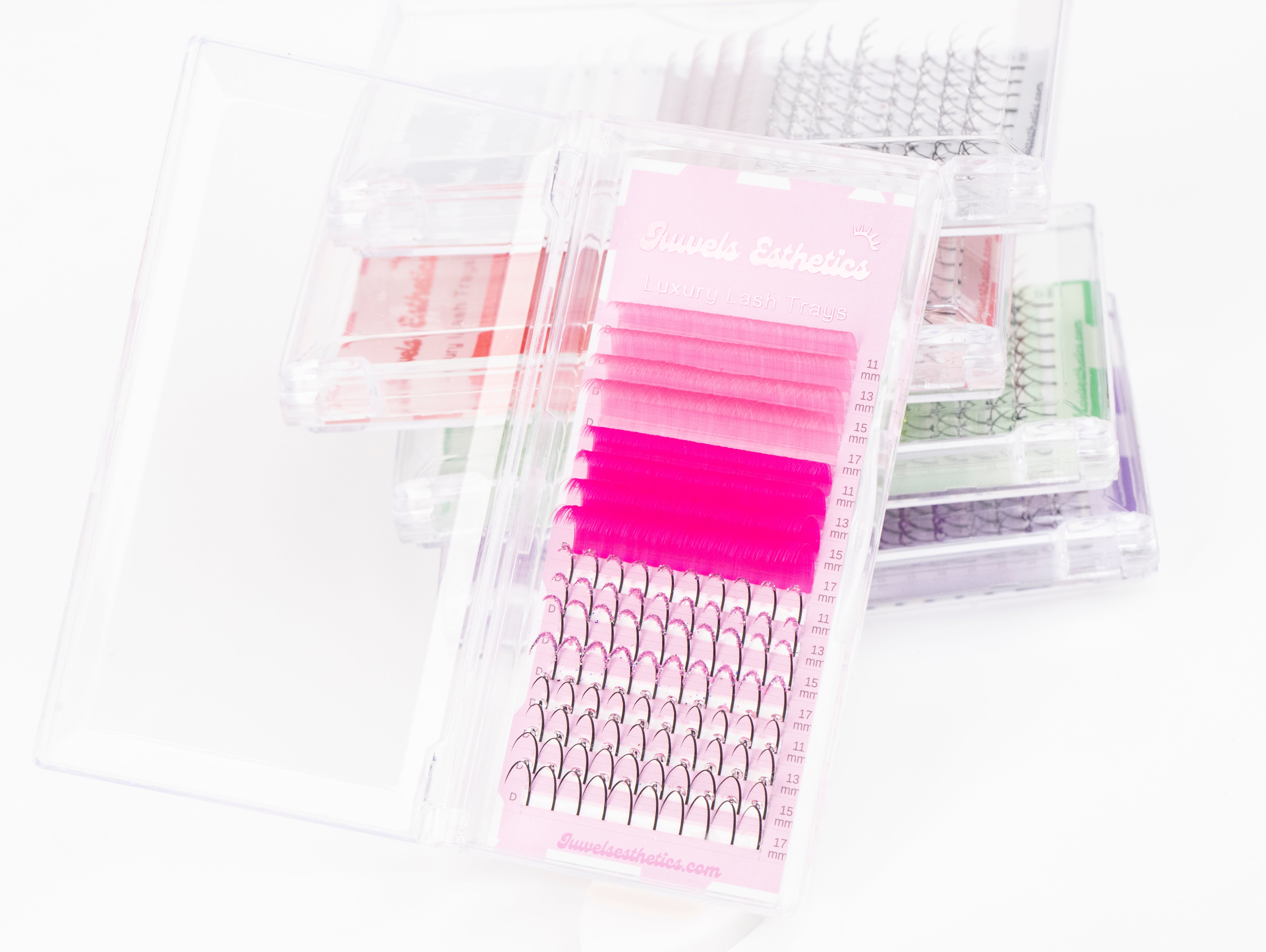 Colored lash trays